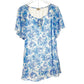 Show Me Your Mumu blue & white floral TOP tunic blouse women's S small