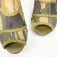 Gianni Bini camouflage camo wedge sandal SHOES size 7 canvas & leather upper