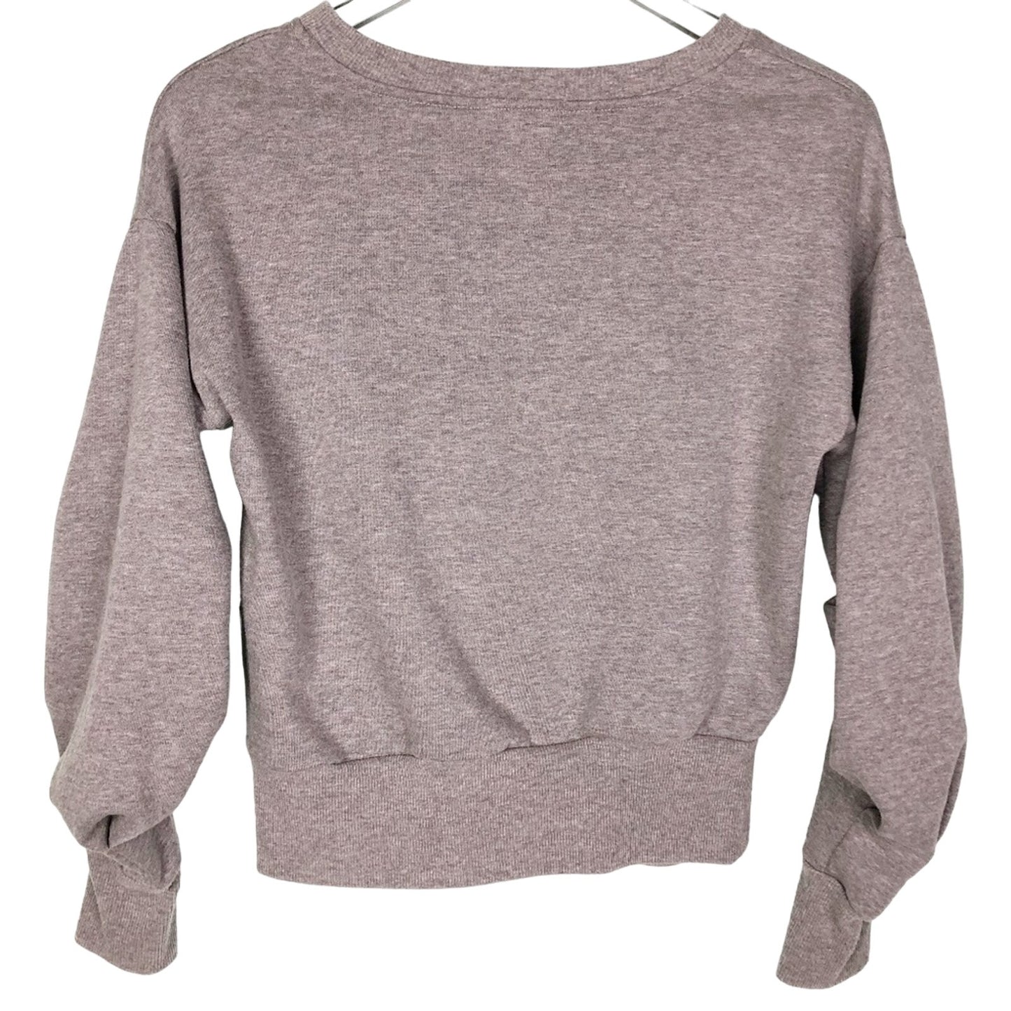 Socialite gray SWEATSHIRT ruched sleeves TOP women's S small casual pullover