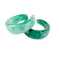 vintage translucent green acrylic hoop EARRINGS costume jewelry 1.25" diameter