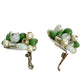 vintage blue green white bead clip-on EARRINGS costume jewelry Made in Japan