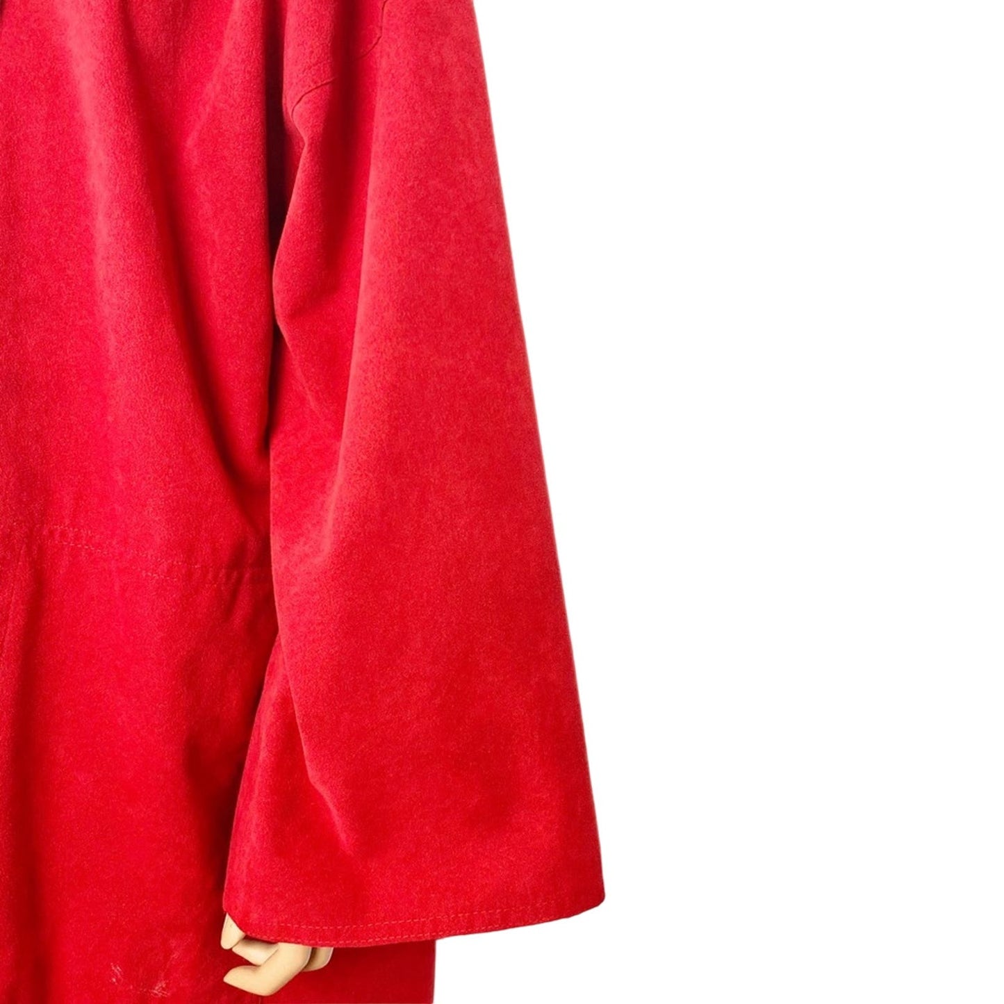 full length red suede-like Straight COAT size L / XL vintage apparel