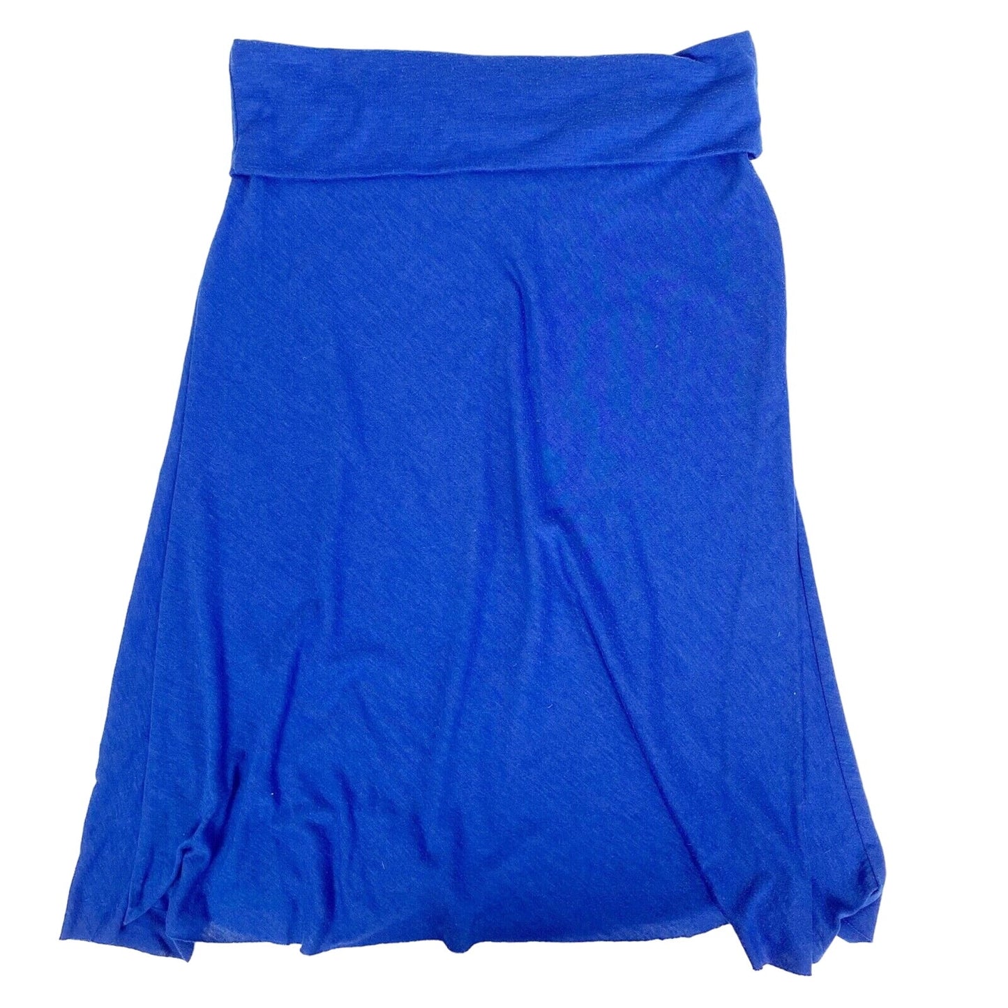 Promesa blue SKIRT women's S small foldover waist pull-on knee-length knit