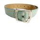 Calvin Klein pale turquoise blue BELT genuine leather ladies SMALL silver buckle