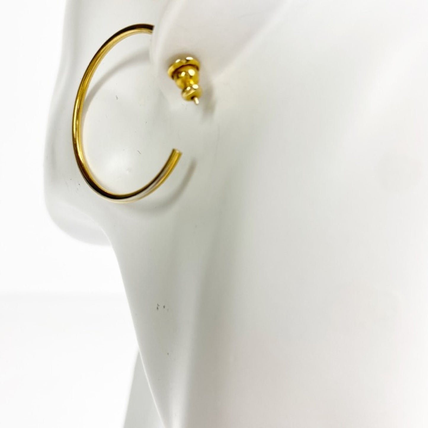 vintage Napier gold hoop EARRINGS medium size 1.25" diameter jewelry