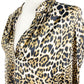 Zadig & Voltaire Tink Satin leopard Blouse top women's M medium NEW brown black