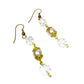 handmade crystal & gold beaded drop EARRINGS jewelry NEW vintage beads