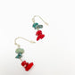 handmade silver, turquoise & red stone EARRINGS jewelry NEW vintage beads