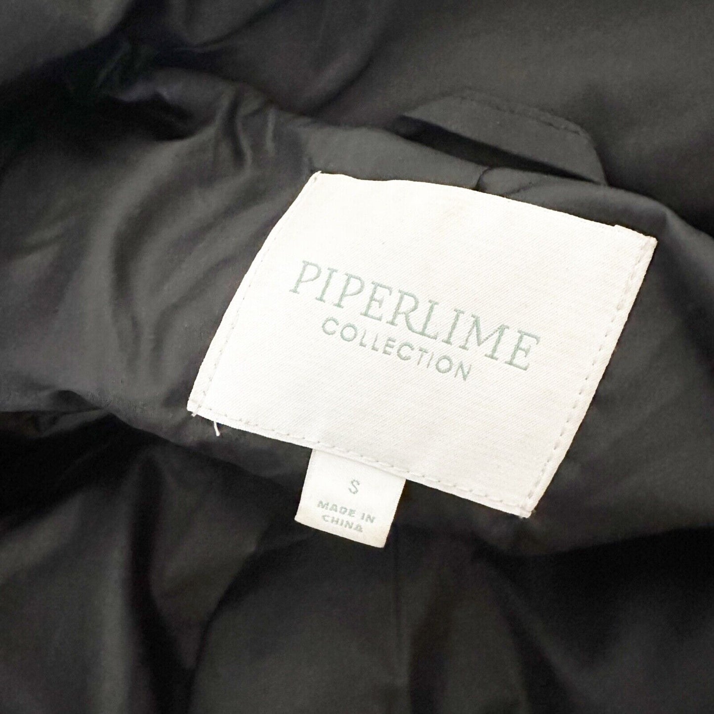 Piperlime Collection black Puffer Coat jacket womens size SMALL down feathers