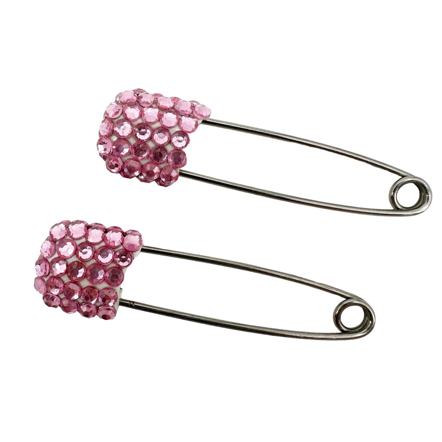 pair of pink rhinestone diaper Safety PINS decorative fashion jewelry