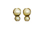 vintage double faux pearl & gold clip-on EARRINGS costume jewelry