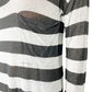 BCBGMaxAzria gray & black striped lightweight sweater tunic TOP women's S small