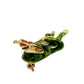 vintage frog playing violin BROOCH rhinestones jewelry pin