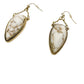 brown & gold tone marble-like drop dangle EARRINGS fashion jewelry