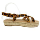 MADEWELL leopard Asymmetrical Espadrille calf hair Sandals shoes 8.5 M new $138