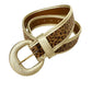 vintage Accessories by Pearl metallic gold & leopard suede BELT ladies LARGE