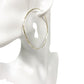 large 2.5" diameter silver tone metal hoop EARRINGS fashion jewelry