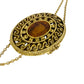 vintage 21" gold locket pendant NECKLACE amber cameo all seeing eye jewelry