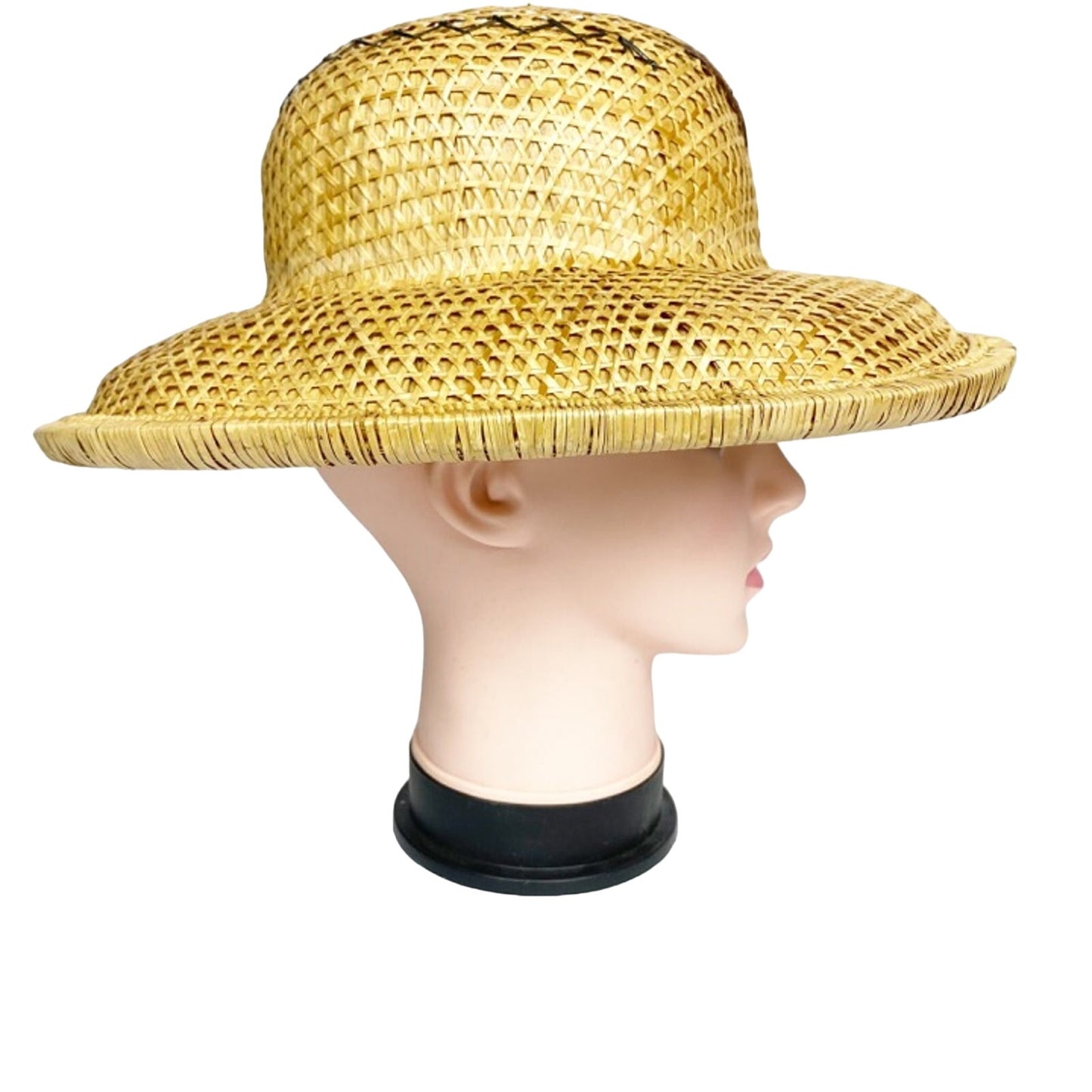 vintage woven cane plant Safari Hat size SMALL women's headwear