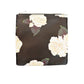 black with white roses PVC zipper POUCH multi use bag 8.5" x 8.5" marked F + C