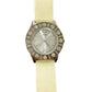 ladies GUESS off-white ivory cream band analog WATCH rhinestones G76037L