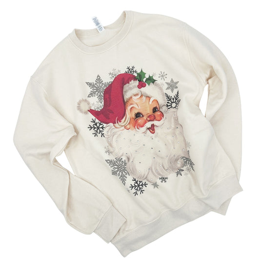 Vintage Santa Rhinestone sweatshirt top | S, M, L, XL, 2XL