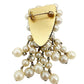 vintage dangling pearls BROOCH gold metal jewelry pin