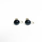 vintage West Germany faux black gemstone screwback clip EARRINGS costume jewelry