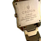 ladies CROTON rosetone stainless steel WATCH oversized square dial \CN 307062