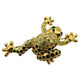 vintage MONET green & gold tree frog BROOCH rhinestone jewelry pin