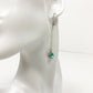 faux turquoise gemstone & silver chain dangle EARRINGS