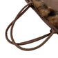 Murval brown faux fur trim BAG handbag double top handle purse