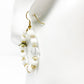 handmade crystals white & gold loop beaded EARRINGS jewelry NEW vintage beads