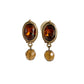 vintage multifaceted brown beaded clip-on EARRINGS costume jewelry