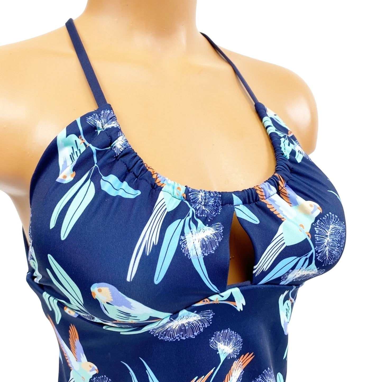 Patagonia parrots Glassy Dawn blue Tankini swim TOP women's XS new $89 swimwear