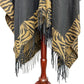 Accessory Street black & brown animal print fringe Ruana open front poncho OS