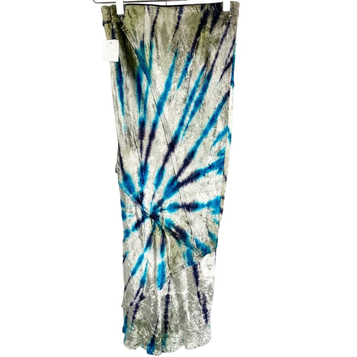 Free People blue gray Bali Serious Swagger tie dye velvet SKIRT new $128 size XS