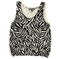 Josephine Chaus black & natural zebra print sleeveless TOP sweater tank M medium