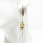 handmade crystal & gold beaded drop EARRINGS jewelry NEW vintage beads