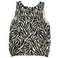 Josephine Chaus black & natural zebra print sleeveless TOP sweater tank M medium