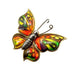 vintage gold tone metal acrylic orange yellow green butterfly BROOCH jewelry pin