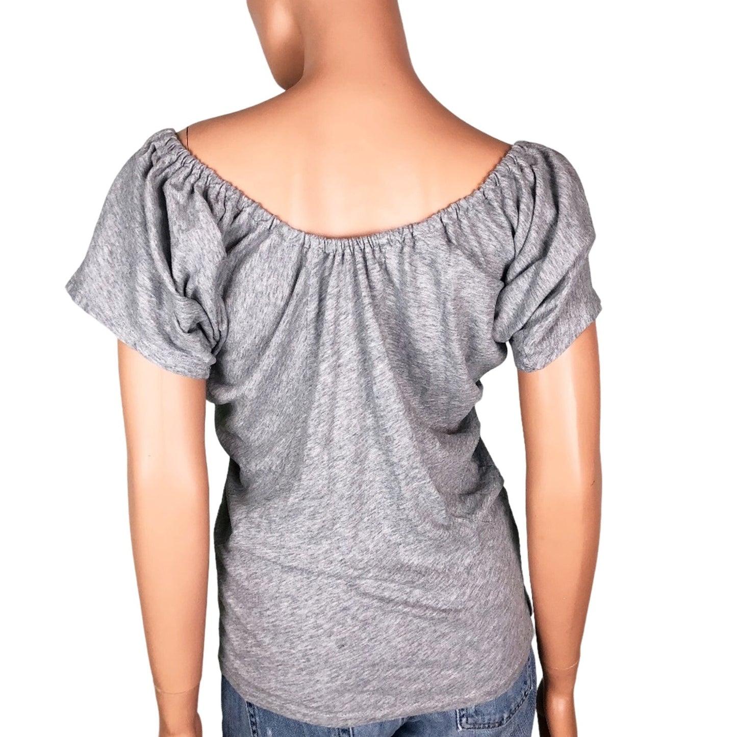 Gianni Bini heather gray scoop neck TOP pullover blouse women's XS extra small