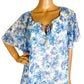 Show Me Your Mumu blue & white floral TOP tunic blouse women's S small