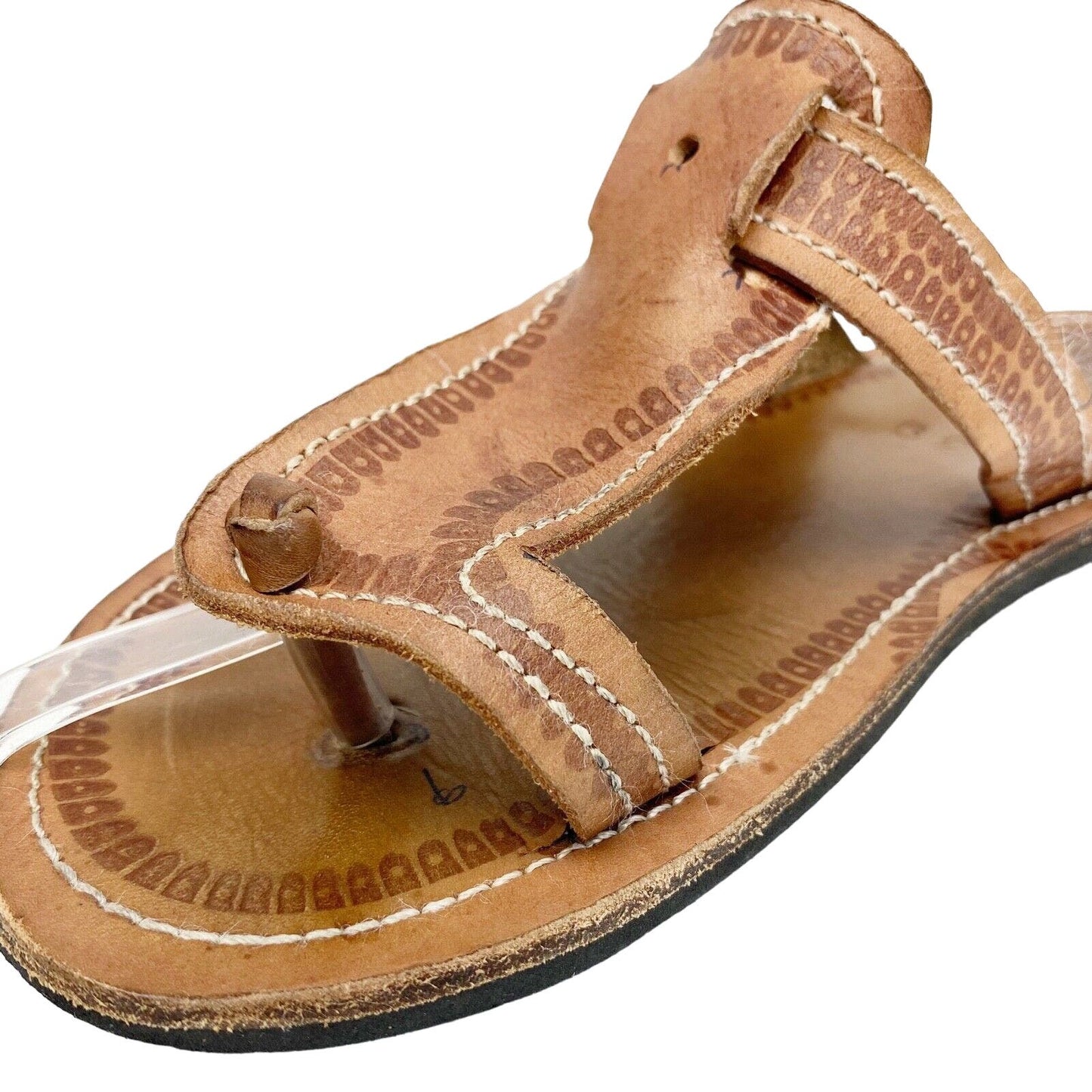 women's brown Leather Thong Sandals size 39 US 8.5 shoes