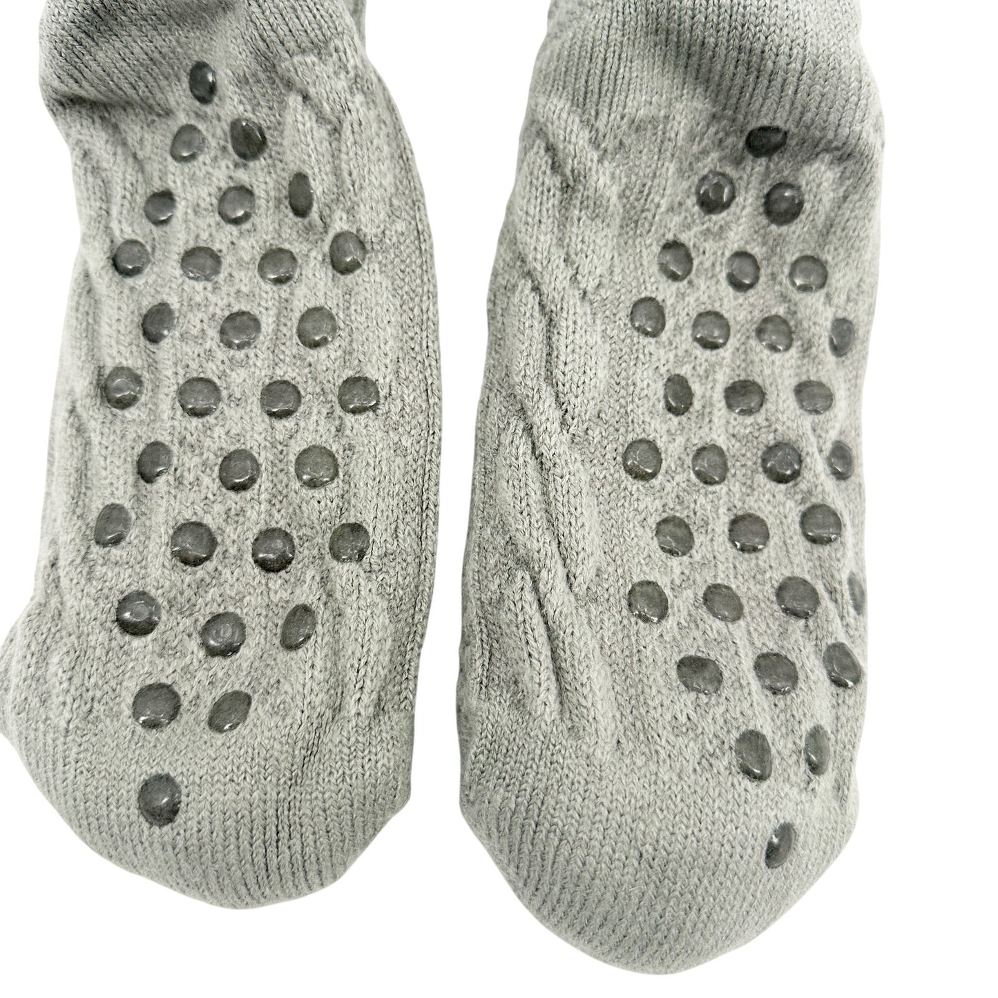 charcoal gray grey Slipper Socks fleece lined OSFM non-slip silicone grips women