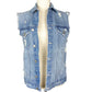 Lovers + Friends Ashton blue Denim Vest distressed women's S small color Solana