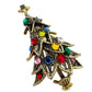 vintage Hollycraft gold & rhinestones Christmas Tree BROOCH holidays jewelry pin