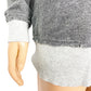 Venus two-tone gray knit hoodie TOP women's M medium quarter zip tunic length