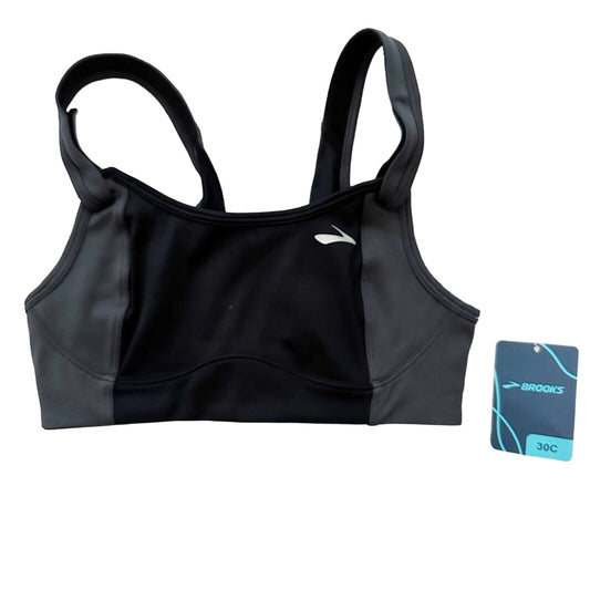 Brooks black & gray Fiona athletic sports BRA size 30C medium support $50 new