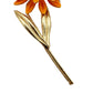 vintage orange red & gold daisy flower BROOCH floral jewelry pin